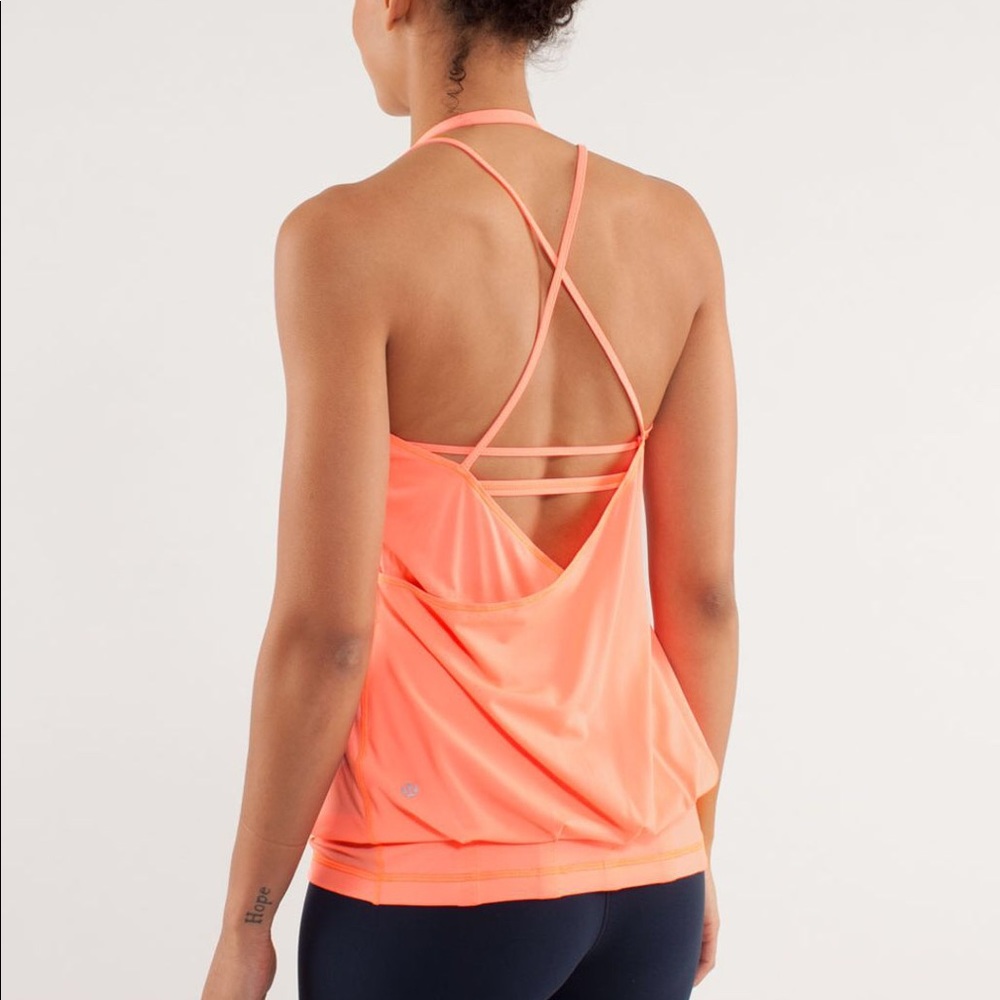 Lululemon flow & go tank II NWOT pop orange